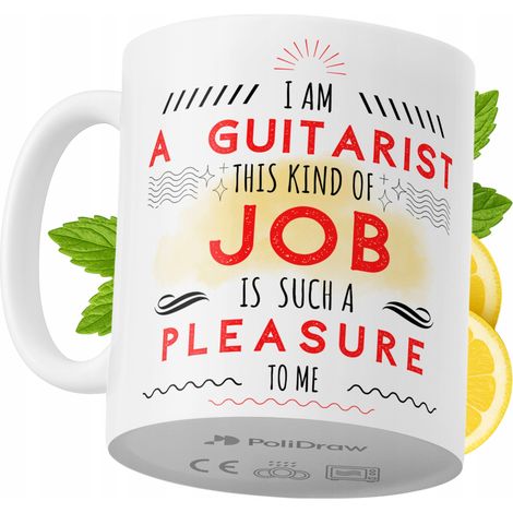 Mug humoristique pour guitariste, avec un texte amusant et un design graphique original. Idéal pour les anniversaires, les fêtes et les occasions spéciales. Mug premium pour la maison, le bureau et le (1/5)