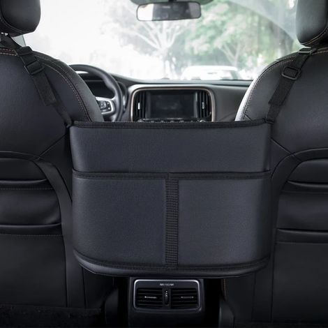 (A) Organiseurs et rangements en cuir pour voiture, porte-sacs à main pour voiture, rangement pour sièges avant, organisateur de remplissage d'espace entre les sièges de voiture, sac de rangement pour (1/5)