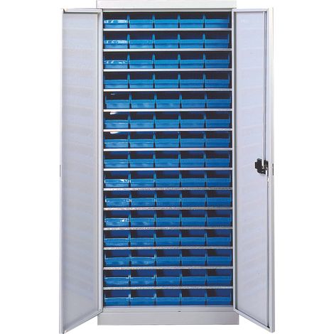 Armoire 14 tablettes avec portes équipée de bacs 1L - 5201336