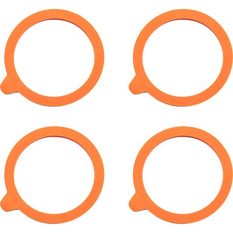 Lot de 12 joints d'étanchéité orange pour bocaux de conservation hermétiques en verre Robo Noah (1/3)