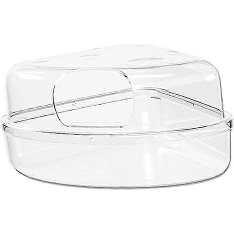 Sandbad für Hamster und Rennmäuse, Trockenbad, Käfigzubehör, robustes Hamsterbad, Kleintiertoilette für Frettchen-Small Clear (1/5)