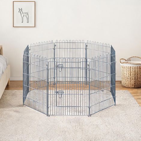 Barrière pour chien coloris argenté en stahldraht 63 x 1 x 91 cm (1/5)