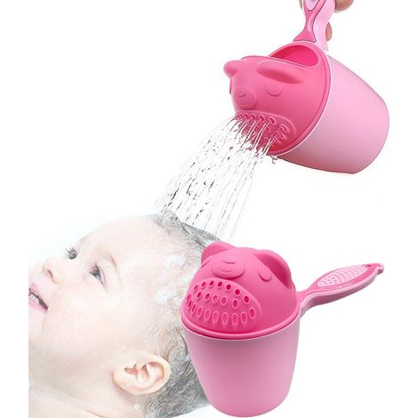 1 gobelet de rinçage pour shampoing bébé, design anti-éclaboussure, fond concave, poignée ergonomique, jet pulvérisé (1/5)