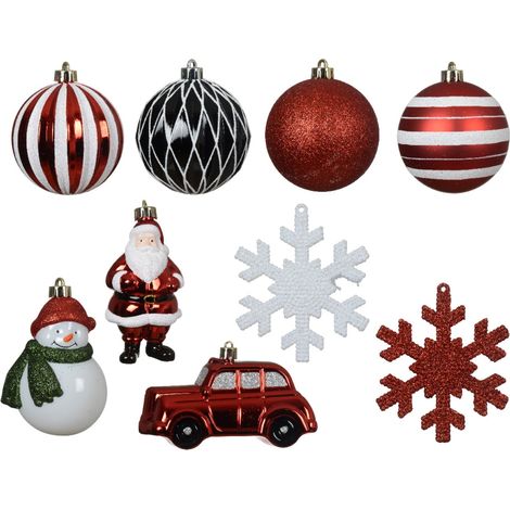 Palline in plastica infrangibile per albero decorazione natalizia mix box da 25 pezzi (1/2)