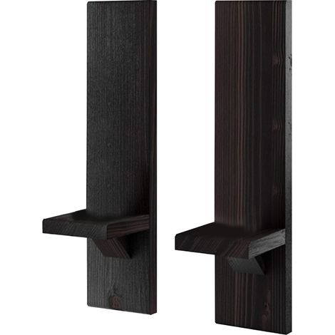 Bougeoir mural en bois – Bougeoir décoratif en bois – Appliques murales rustiques – Bougeoirs muraux en bois pour chambre à coucher, salon, cuisine (1/5)