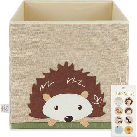 Boîte de Rangement pour Enfant - Motif hérisson - Environ 36 l - Pliable - Jolie boîte pour Jouets Kallax Rangement de Jouets pour Enfants - Boîte de Rangement 33 x 33 x 33 cm - Kallax (1/5)