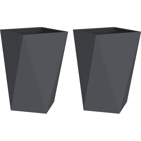 Planter 2 pcs Anthracite 50 x 50 x 75 cm Steel vidaXL