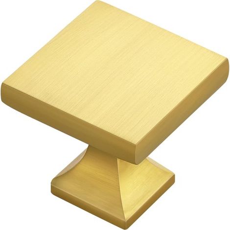 Boutons de meubles – Boutons carrés pour commodes et meubles de cuisine – Poignées de porte modernes en alliage de zinc – Lot de 5 – Doré (1/2)