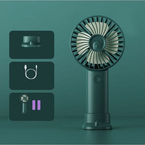 Ventilador de mano, miniventilador portátil de 5000 mAh, recargable por USB, con 3 velocidades, para exteriores y viajes (máximo 24 horas de funcionamiento) (1/4)