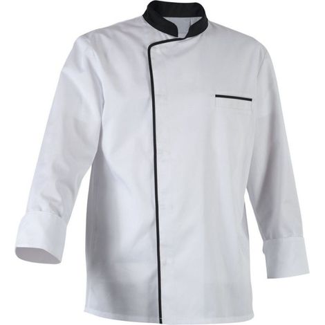 Giacca da cucina manica lunga Robur ENERGYML Bianco / Nero XXXL