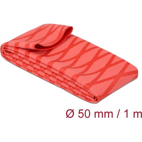Delock Tubo termorretrÃ¡ctil rojo con patrÃ³n en X antideslizante de 1 m x 50 mm