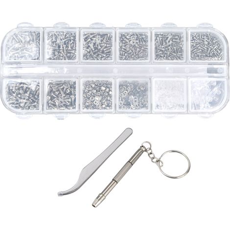 Kit de Réparation Lunettes avec Vis, Tournevis et Pince pour Téléphone, Tablette, Montre, Horloge et Lunettes (1/5)