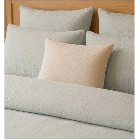 1 Taie d'oreiller,gaze de coton lavé,65x65 cm,douce,respirante,chambre (1/4)