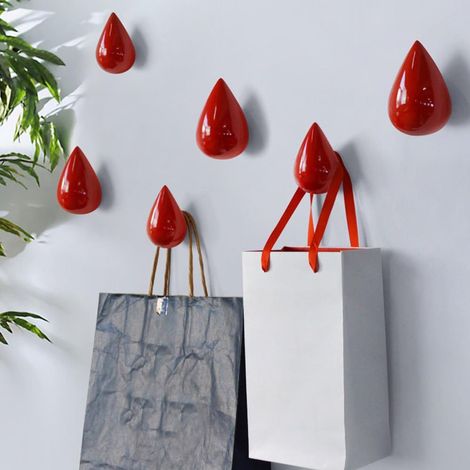 2 Pièces Patère Manteau, Goutte d'eau Créatifs Crochets Manteau Mural Décoration Moderne Coat Hooks avec Vis pour Sac Chapeau Vêtements Clé Serviettes (1/5)