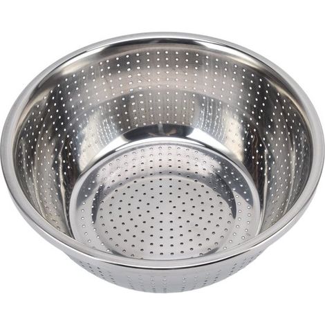 Cesta para lavar verduras - Colador de cocina - Filtro de cesta de drenaje - Verduras, frutas y arroz - Acero inoxidable (30 cm) (1/5)