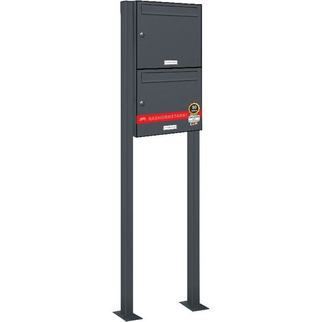 2er Standbriefkasten Anlage Freistehend RAL 7016 - Anthrazit (1/5)