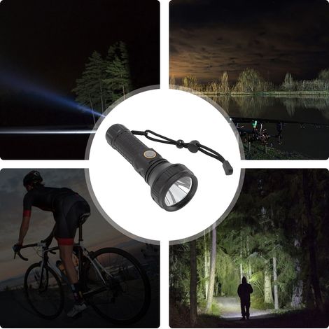 Lampe torche longue portée SST40 haute puissance en alliage d'aluminium, 8000 lm, trois modes d'éclairage, étanche, idéale pour l'extérieur, l'aventure, les voyages, la randonnée, le camping, les situ (1/5)