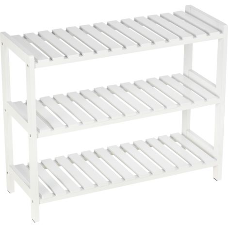 Range-chaussure 3 niveaux bambou TOMAS blanc