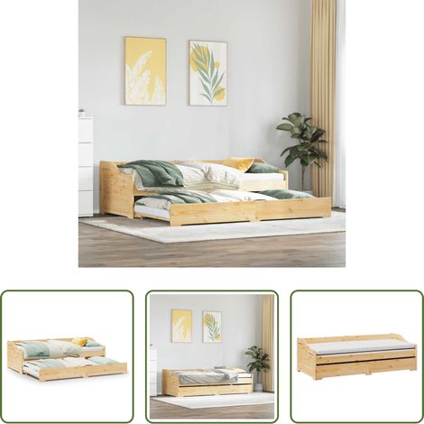 vidaXL Schlafsofa - Tagesbett Ausziehbar ohne Matratze IRUN 90x200cm (1/5)