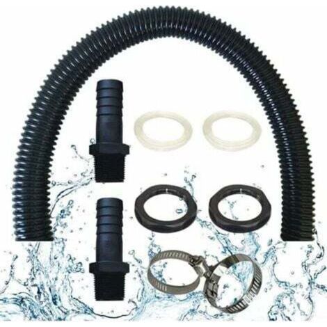 Tuyau De Raccordement Du Recuperateur D Eau De Pluie, Y Compris 2 Douilles De Tuyau Avec Contre-Écrou - Kit De Raccordement Pour Tonneau De Pluie (50cm)-RAPANDA (1/4)