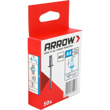 Arrow Blindniete Typ RA Ø 4 x 10 mm Aluminium 50 Stück (1/3)