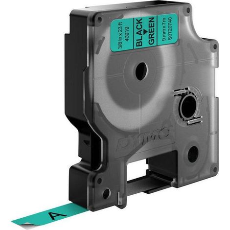 DYMO D1 Etichette Poliestere 9mm x 7m Nero su Verde per LabelManager LabelWriter