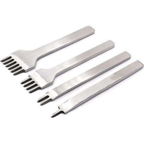 Kit Outils Perforatrice,DIY Cuir Kit, Outils Perforatrice Artisanat du Cuir Griffe Perforateur, Trou Couture Diamant Laçage, pour Trous de Cuir DIY Artisanat du Cuir 4 Pcs(5MM)