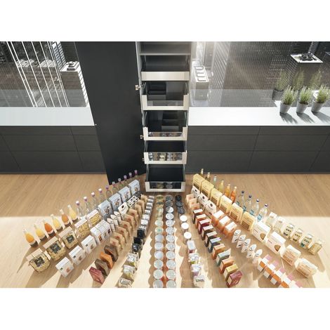 Blum Space Tower Legrabox free Schubladen-Set Mit Glas, 40kg NL500mm, KB 600mm Seidenweiß
