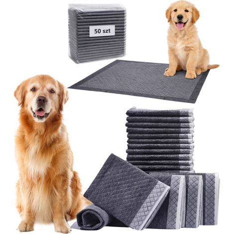 Hygienische, saugfähige Unterlagen für Hunde, Haustiere und Katzen, 50er-Packung, schwarz