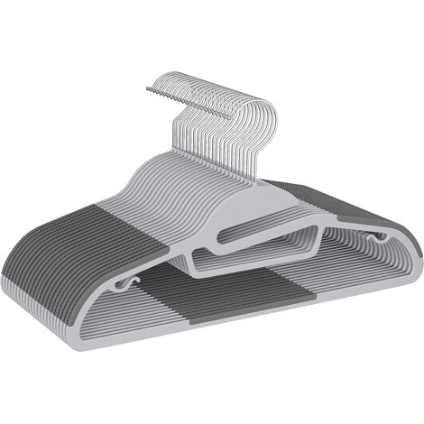 Cintre En Plastique - Forme S - Antidérapant - Barre Secondaire - Pour Chemises Pantalons Accessoires - Lot De 20 (1/5)
