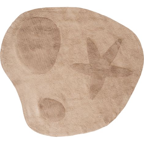 Alfombra infantil de algodón de 120 cm lavable a máquina con estampado beige claro Iringal
