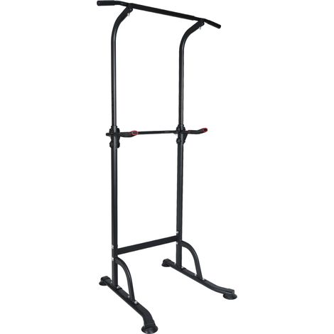Chaise Romaine Station de Traction Dips Tour de Musculation Multifonction Hauteur Réglable Charge Max 150 kg Acier (1/5)