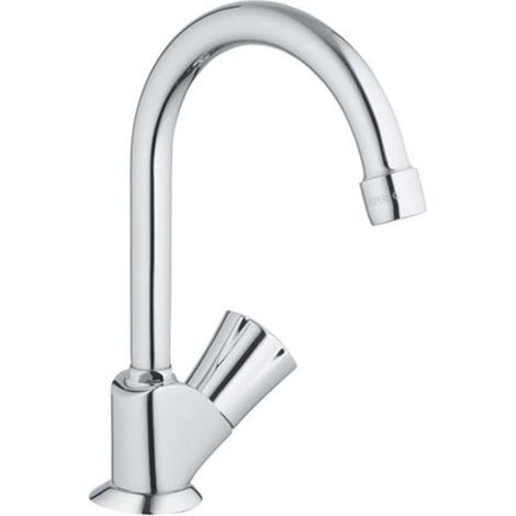 Grohe – Robinet mitigeur de lavabo 1/2' 20393001 – Bec mobile avec mousseur – Isolation thermique – Installation à poser – Laiton chromé