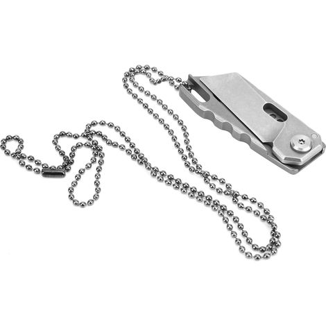 Mini-EDC-Klappmesser mit Titangriff, Klinge aus S35VN, tragbares Outdoor-Überlebenswerkzeug, silberfarben (1/5)