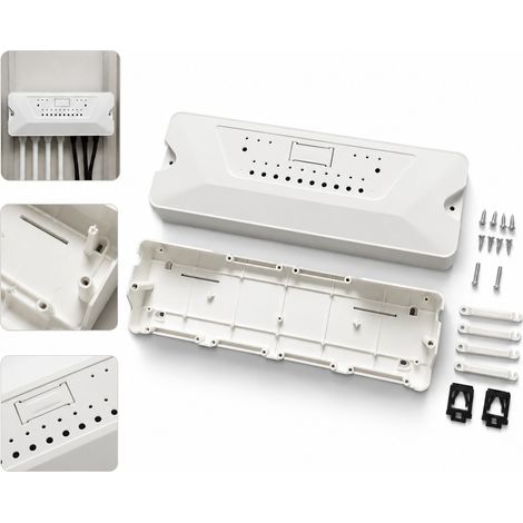Boîtier Thermostat Chauffage au Sol Blanc ABS Ignifuge 30x10x4,78cm, Boîtier de Remplacement pour Régulation Thermique 1 Pièce (1/5)