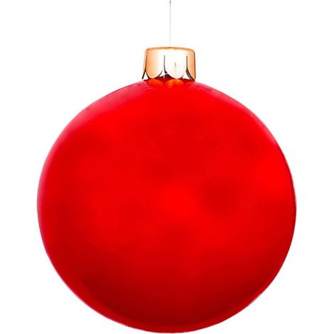 Boule de Noël,1 ensemble de jouets gonflables d'extérieur faciles à gonfler, boules de décoration de noël de couleur vive pour le jardin 65CM rouge (1/5)