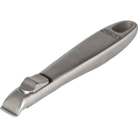 Asa universal extraíble Pyrex Infinity de acero inoxidable con sujeción rectangular plateada 26 cm (1/4)