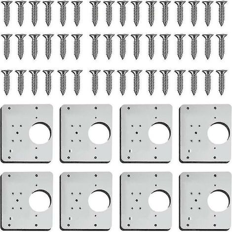 4pcs/8pcs Furniture Hinge Repair Plates, Drawer Hinge Repair Plates, Stainless Steel Hinge Repair Accessories (1/5)