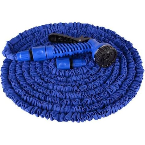 (Offerta a tempo limitato) Tubo flessibile retrattile magico da 30 metri per acqua/giardino, colore blu (1/2)