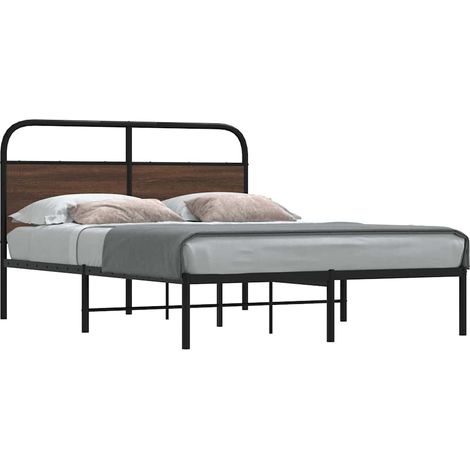 Bettgestell ohne Matratze 120x200 cm Braun Eichen-Optik