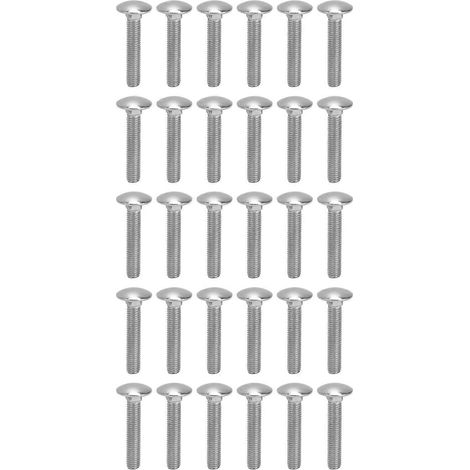 30 vis M8x1,25, acier inoxydable A2, filetage carré grossier, boulons de carrosserie DIN603M8x45 (1/4)