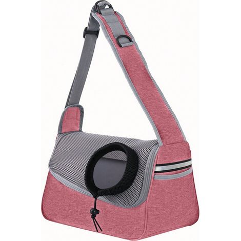 Hunde- und Katzen-Schultertasche, wasserdichtes und atmungsaktives Netzgewebe, tragbar für Reisen, fester Boden, große Öffnung.