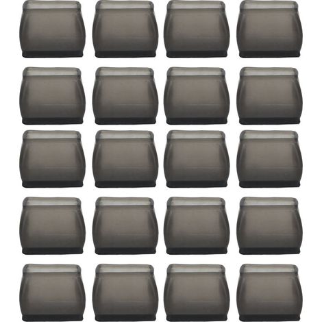 Protecteur de Pieds de Chaise Rectangulaire Transparent Noir Matelas Felt - 20 Pcs - Silicone Anti-Rayure et Réduction du Son pour Tables et Chaises (1/5)
