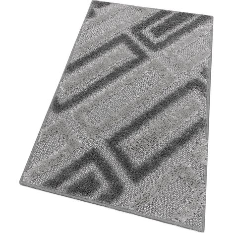 Tapis De Bain Moderne Doux Absorbant Antidérapant Lavable Gris - 50x80 Cm (1/5)