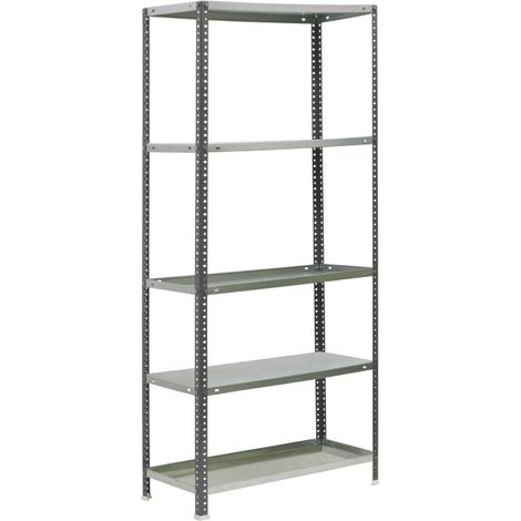 Estantería metálica con tornillos SIMON GARDEN de 5 estantes (180x90x30cm) GRIS Y GALVANIZADO (1/4)