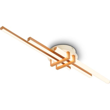 Plafonnier LED à lumière blanche chaude, profilés d'angle, salon, chambre, luminaire plafonnier, 78,5x16x7,5 cm, coffee (1/5)