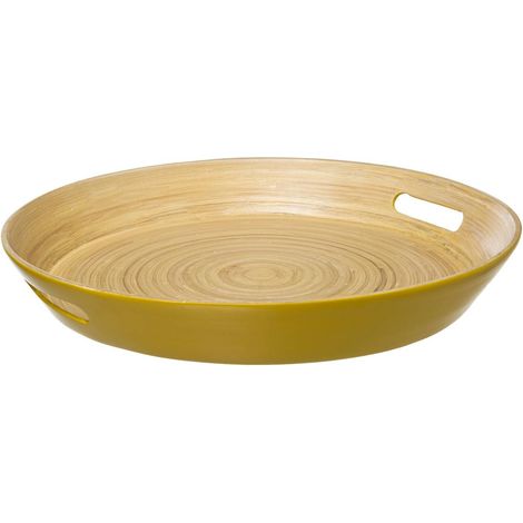 Bambus-tablett 42cm modern color senfgelb - 5five (1/2)