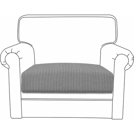 Stretch Cushion Cover Jacquard Sofa Cushion Couch Seat Cover Couch Cover Dustproof Furniture Protector (1-Seater, Light Gray) (1/4)