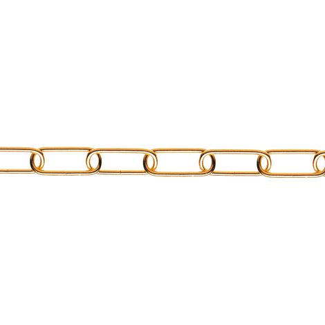 Catena ornamentale maglia lunga Ø 2,8 mm. in acciaio ottonato 15 mt.