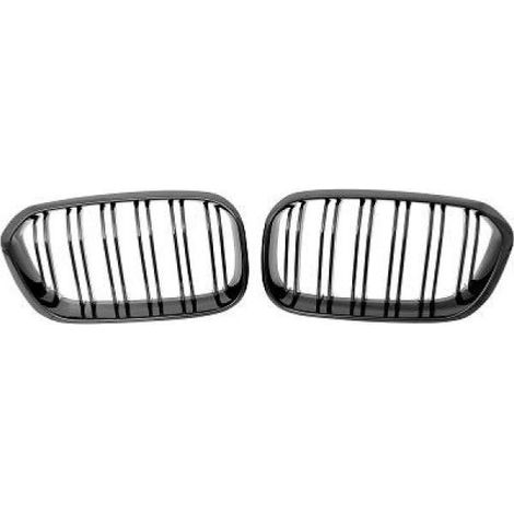 Grille Calandre Avant en ABS BMW Serie 1 2015 a 2018 Noir Brillant Look M-38644656 (1/2)